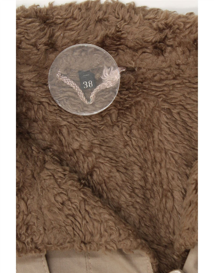 Jaqueta corta-vento Sherpa feminina vintage EU 38 cinza médio