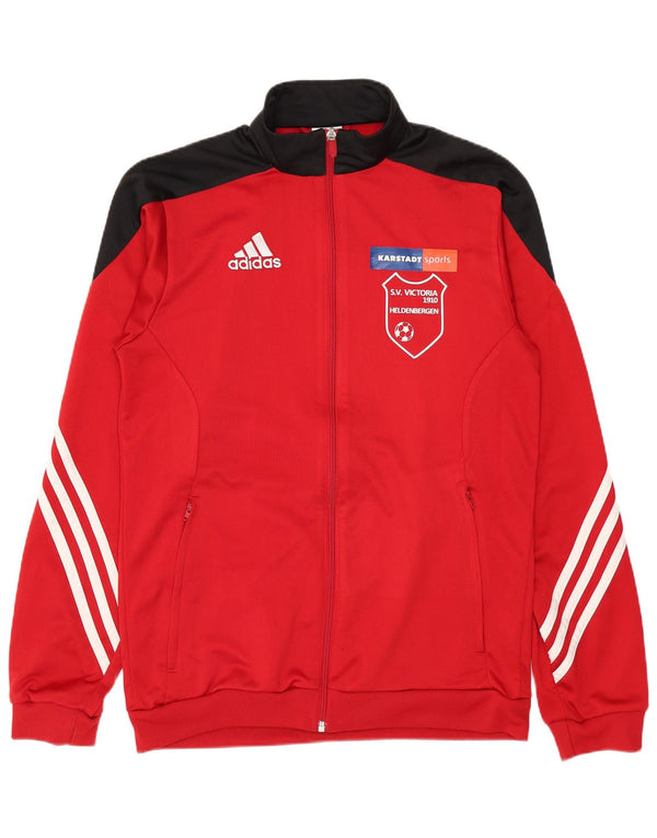 Adidas Mens Graphic Tracksuit Top Jacket Pequeno Poliéster Colorblock Vermelho