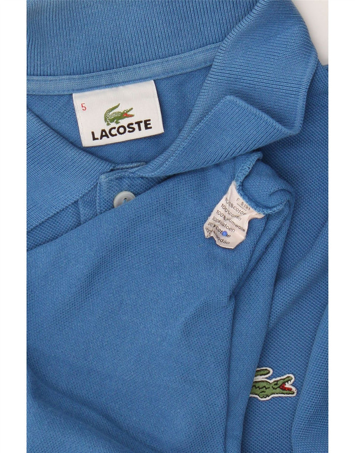 Camisa polo masculina Lacoste tamanho 5 grande algodão azul