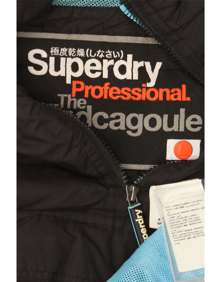 Jaqueta feminina SUPERDRY The Windcagoule com capuz Anorak Reino Unido 16 grande preta