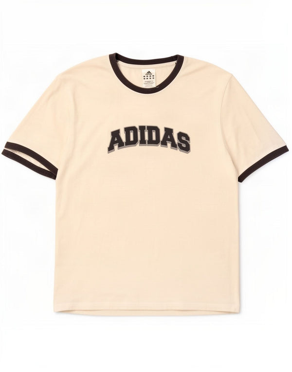 Adidas Mens Graphic T-Shirt Top Grande Algodão Branco