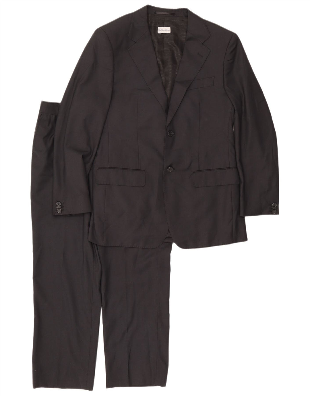 Gian Marco Venturi masculino 2 botões terno de 2 peças IT 48 médio W32 L26 cinza