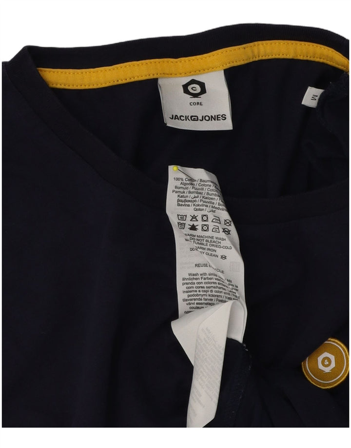Camiseta masculina Jack & Jones Top médio algodão azul marinho