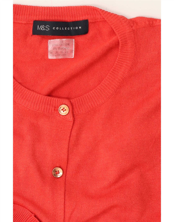 Suéter cardigã feminino Marks & Spencer Regular Fit Reino Unido 12 algodão vermelho médio