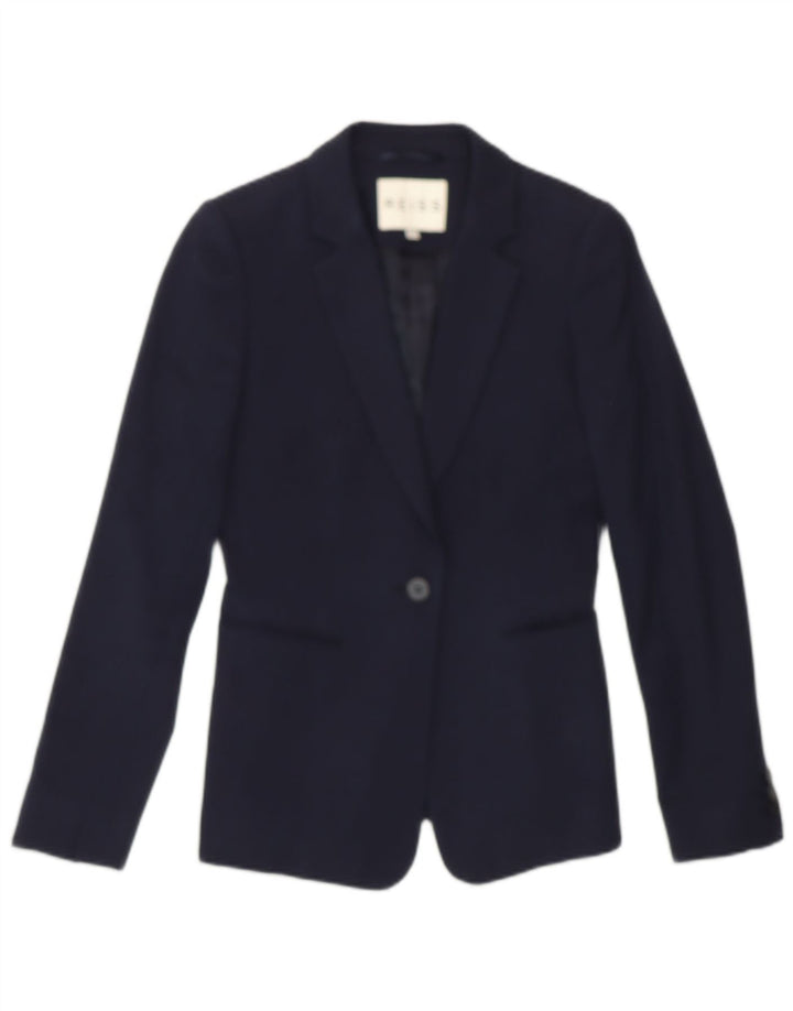 Jaqueta blazer feminina REISS com 1 botão UK 6 XS azul marinho