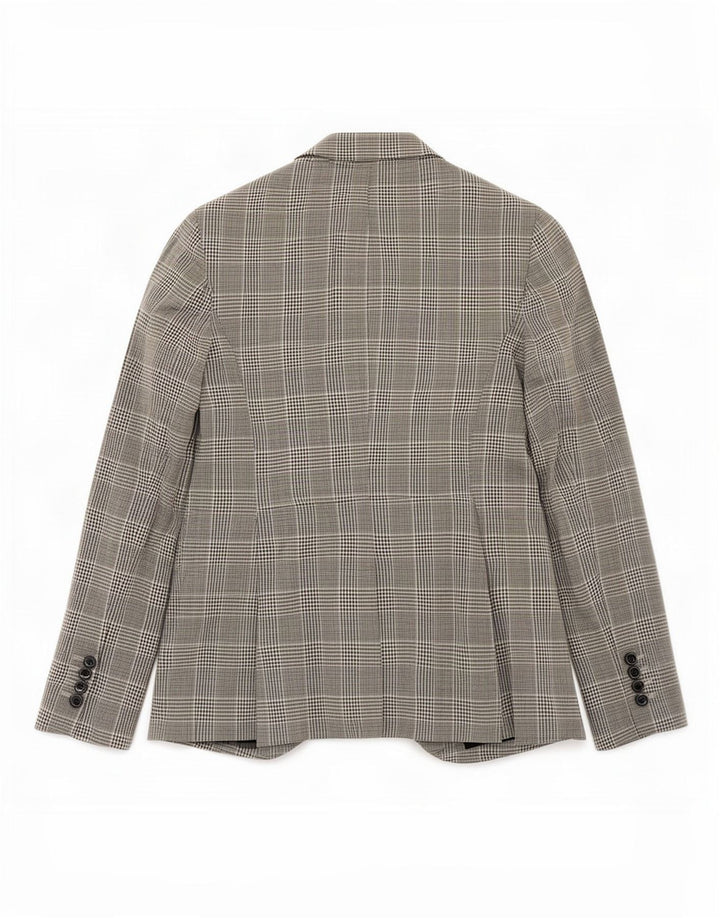 Jaqueta blazer feminina Marks & Spencer com 1 botão Reino Unido 8 pequeno algodão xadrez cinza