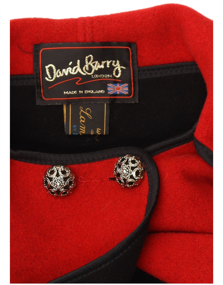 DAVID BARRY Casaco feminino de lã vermelha tamanho único
