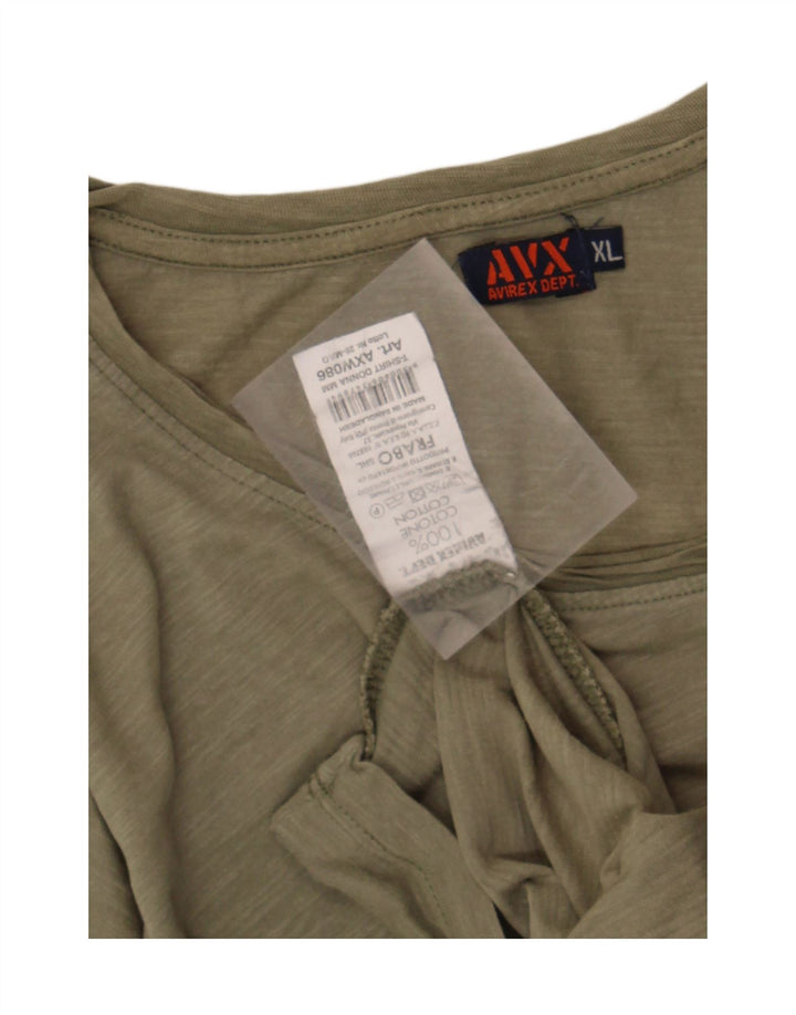Camiseta feminina Avirex UK 18 XL algodão cáqui