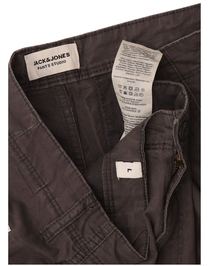 Shorts cargo masculino Jack & Jones grande W36 algodão cinza