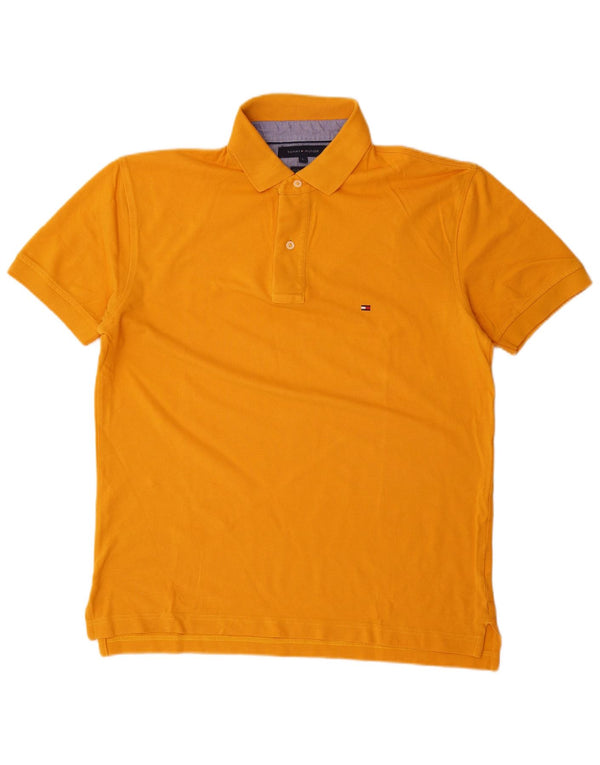Camisa polo masculina Tommy Hilfiger grande algodão amarelo