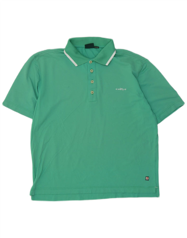 Camisa polo masculina Chervo grande algodão turquesa