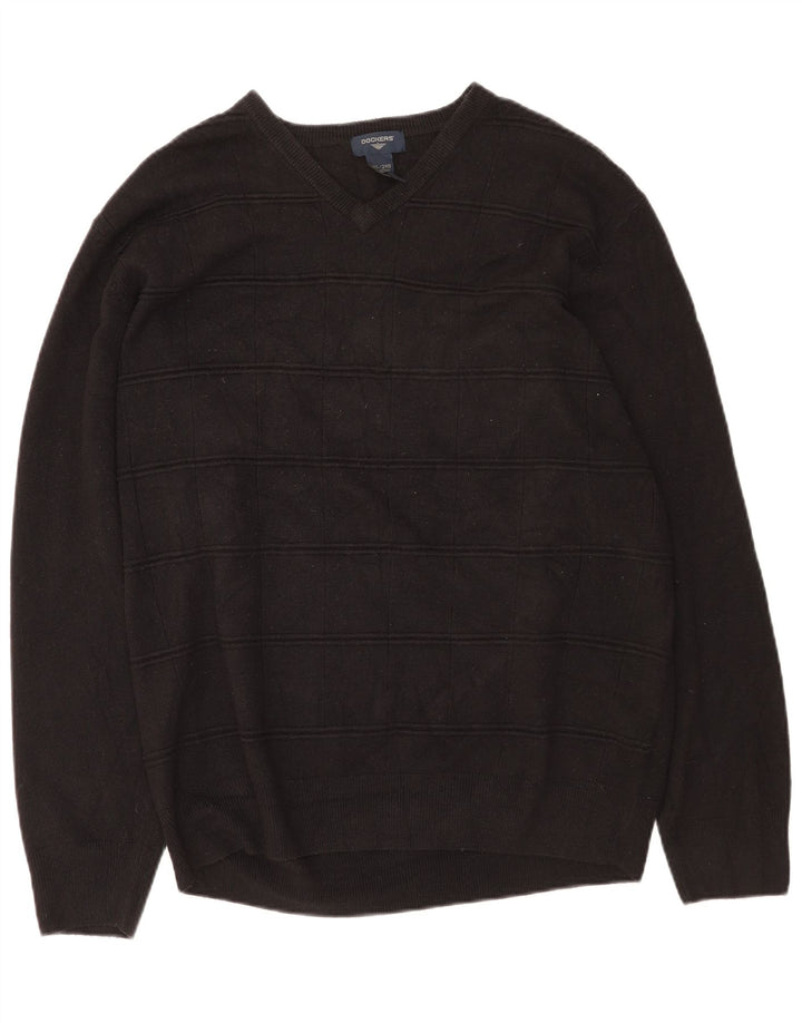 Suéter masculino Dockers com decote em V 2XL acrílico preto