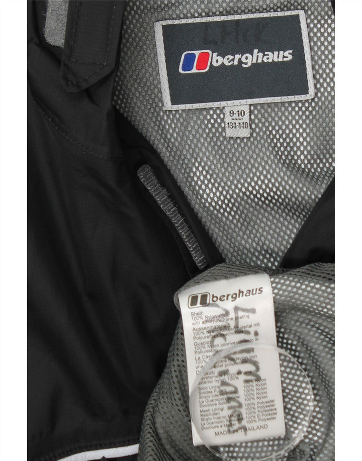 Jaqueta de chuva com capuz para meninos Berghaus 9-10 anos preto nylon