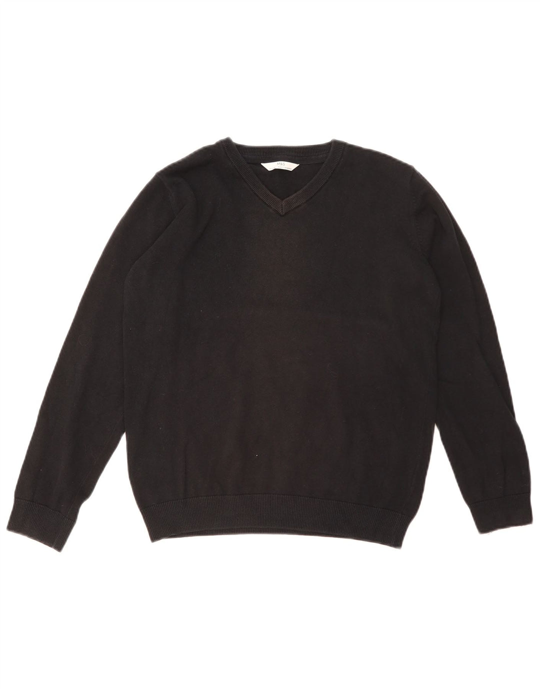 Suéter Marks & Spencer Boys com decote em V 13-14 anos preto