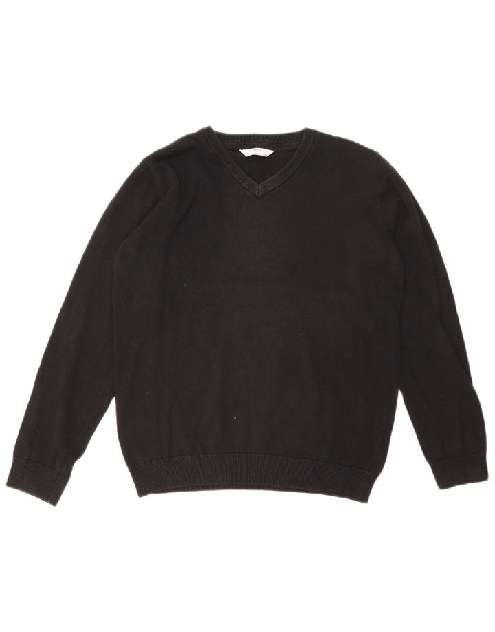 Suéter Marks & Spencer Boys com decote em V 13-14 anos preto
