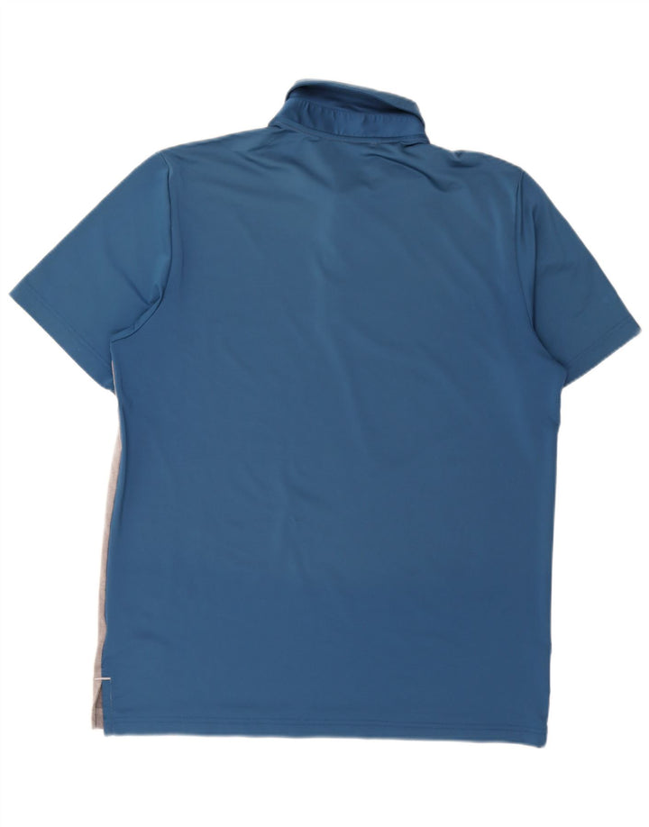Camisa polo masculina Adidas grande cinza colorblock poliéster