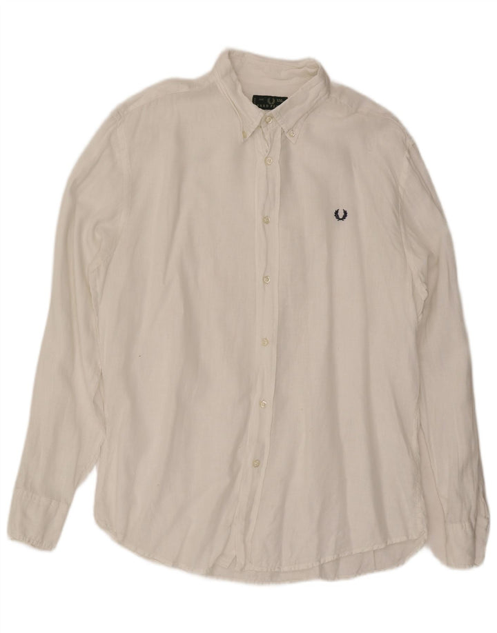 Camisa masculina Fred Perry 2XL linho branco