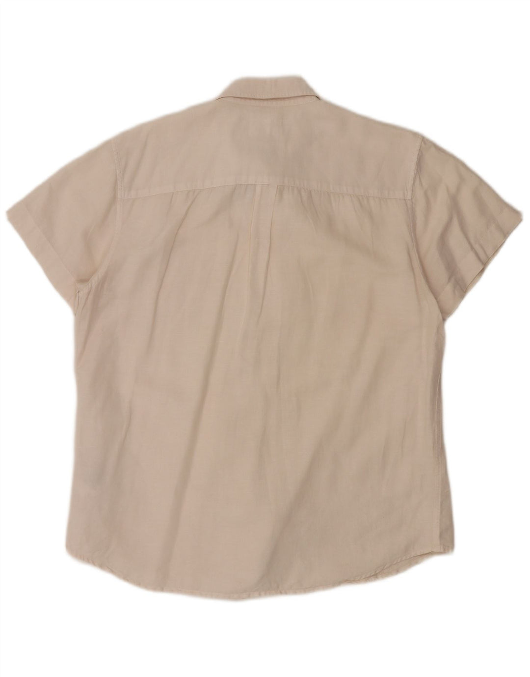 Wrangler Camisa masculina de manga curta regular fit grande linho branco