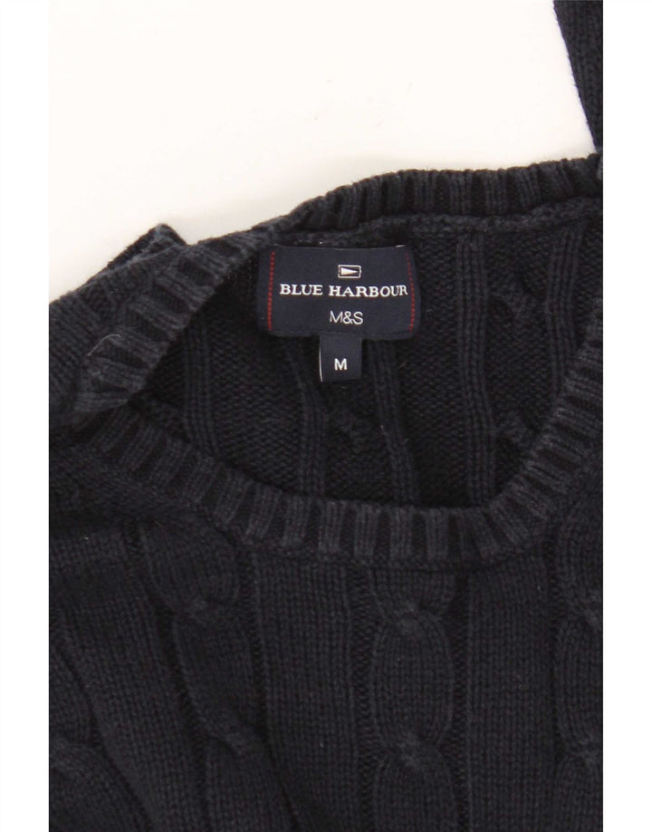Suéter masculino Marks & Spencer Blue Harbor com gola redonda, azul marinho médio