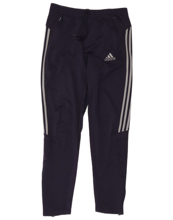 Calça de treino masculina Adidas UK 42/44 grande poliéster azul marinho