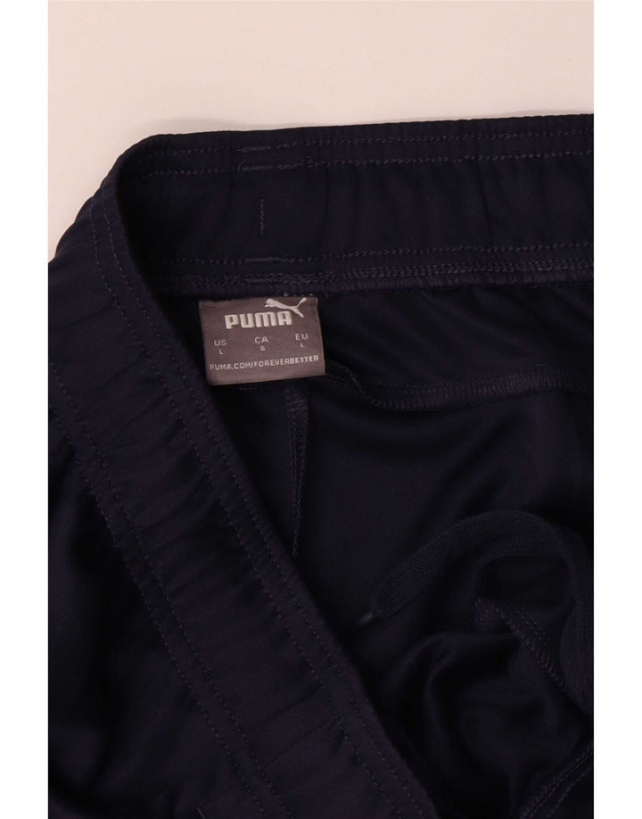 Calça de treino masculina Puma grande poliéster azul marinho