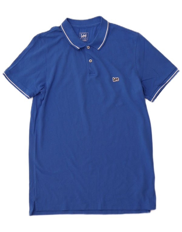 Camisa polo masculina LEE Regular Fit algodão azul médio