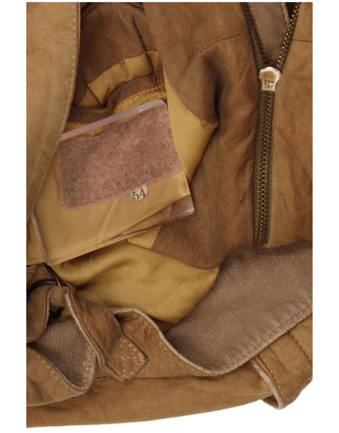 Jaqueta de couro masculina vintage UK 40 grande bege
