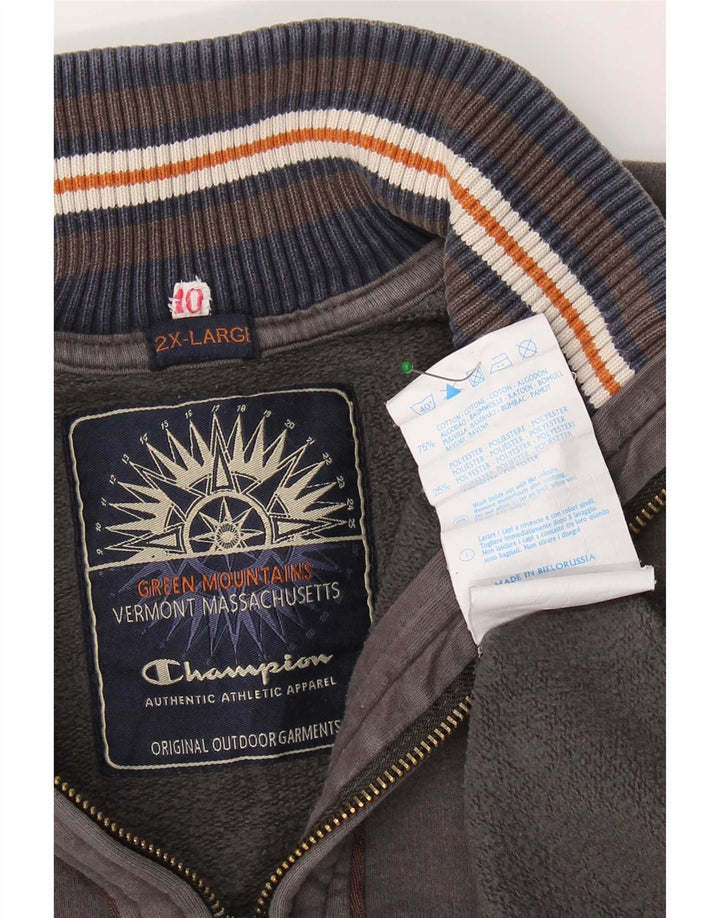 Moletom masculino Champion com zíper e gola 2XL algodão cinza