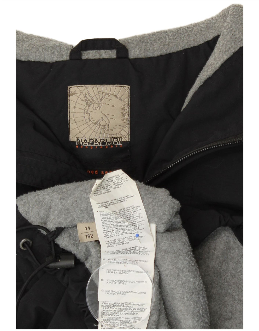 Casaco Anorak gráfico com capuz para rapaz Napapijri 13-14 anos preto poliéster