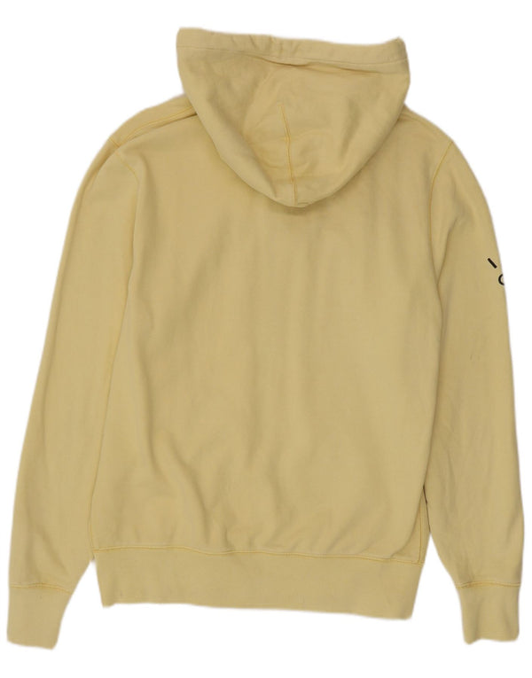 Jack Wills Suéter masculino com capuz e zíper gráfico grande algodão amarelo