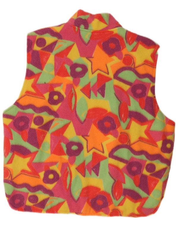 Vintage Mens Fleece Gilet UK 42 XL Multicolorido Geométrico
