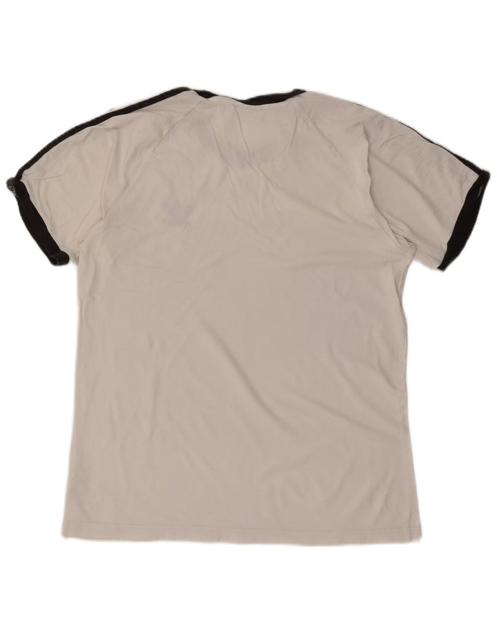 ADIDAS Mens T-Shirt Top Grande Algodão Branco