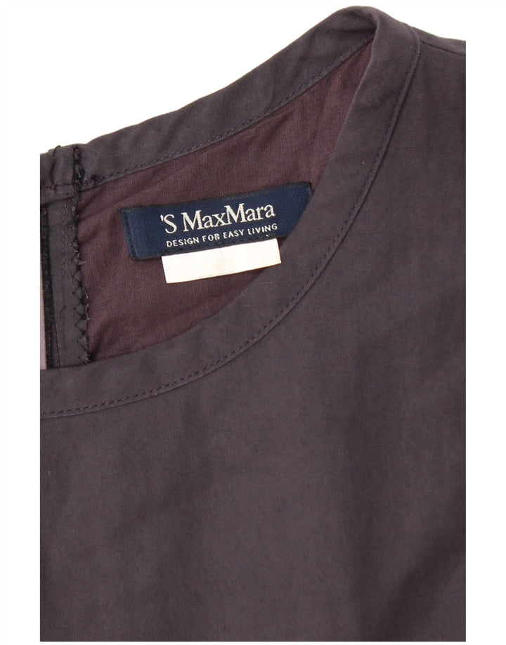 Max Mara vestido feminino sem mangas com bainha UK 12 médio roxo