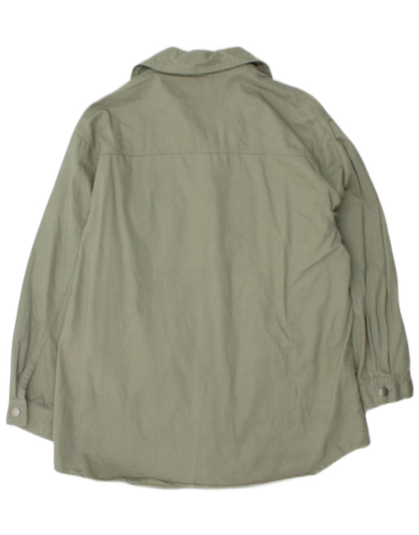 Jaqueta utilitária masculina Zara Oversized UK 10 algodão verde pequeno