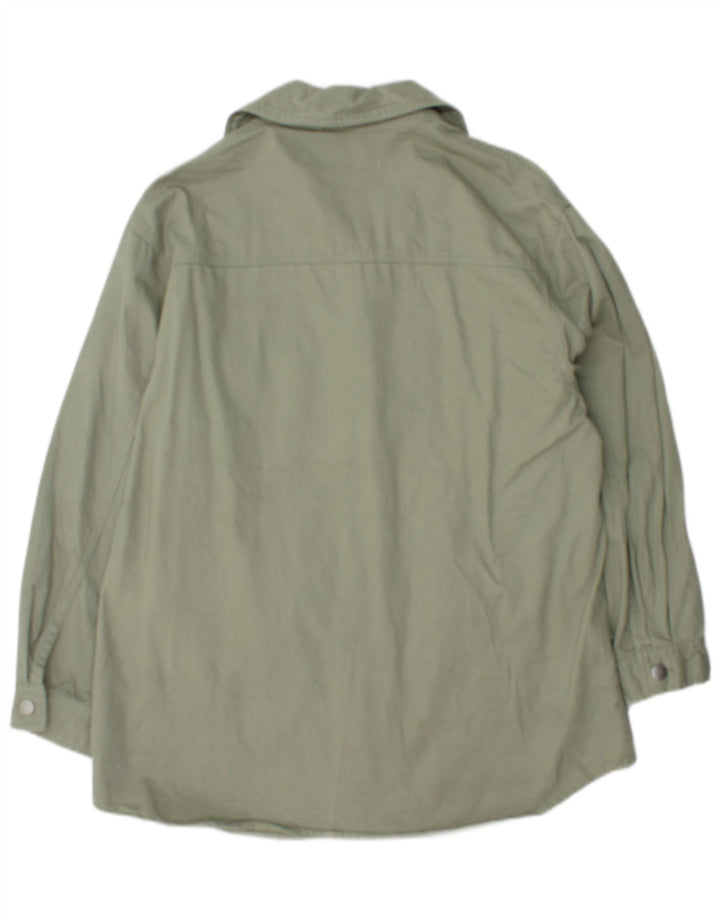 Jaqueta utilitária masculina Zara Oversized UK 10 algodão verde pequeno