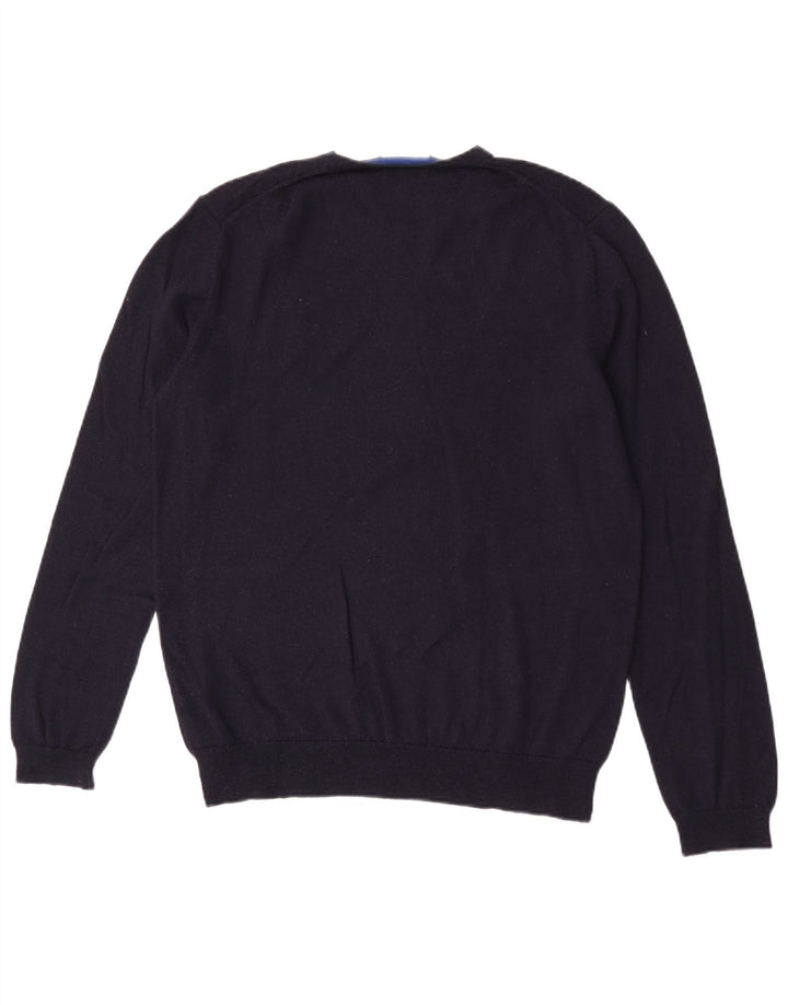 Suéter masculino Calvin Klein com gola redonda, grande lã azul marinho
