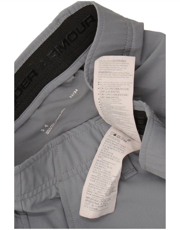 Under Armour Mens Straight Chino Calças W32 L34 Cinza Poliéster