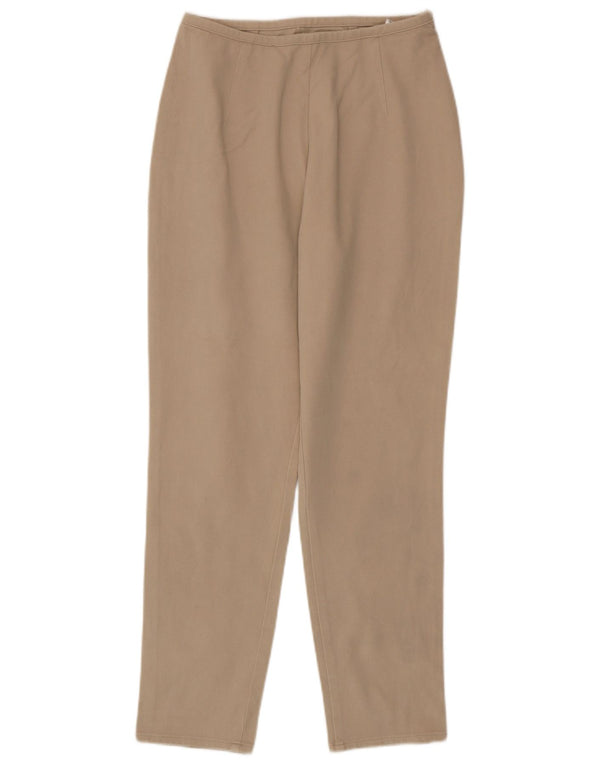 Calça casual feminina Marks & Spencer cônica Reino Unido 14 grande W28 L28 bege
