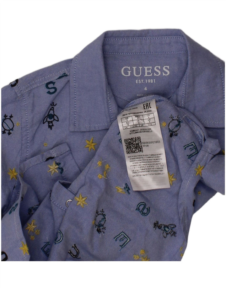 Camisa GUESS Boys Graphic 3-4 Anos Azul Algodão