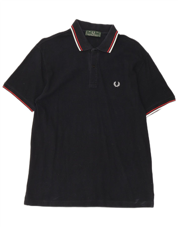 Camisa polo masculina Fred Perry grande algodão preto