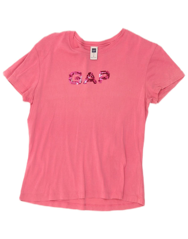 Camiseta feminina gráfica Gap UK 12 rosa médio