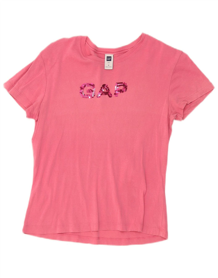 Camiseta feminina gráfica Gap UK 12 rosa médio