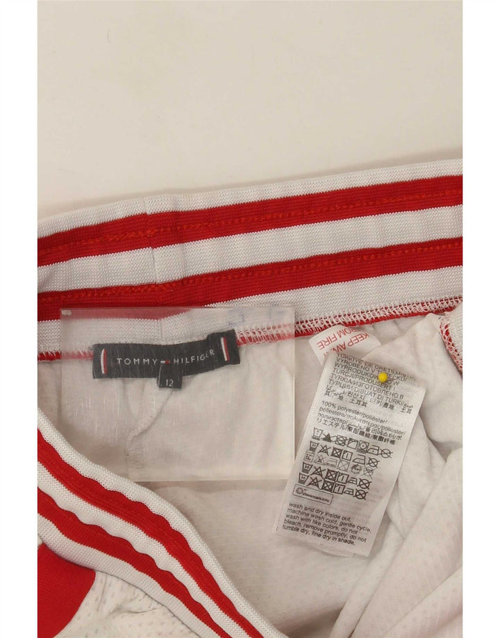 Shorts esportivos masculinos Tommy Hilfiger 11-12 anos branco colorblock poliéster