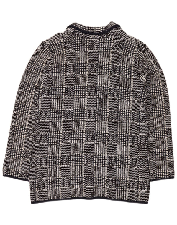 VALENTINO Jaqueta feminina Miss V Blazer IT 48 XL azul marinho Houndstooth