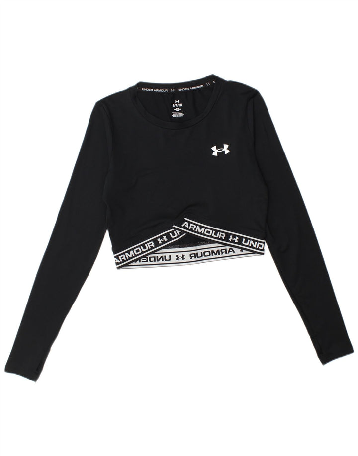 Under Armour Womens Crop Graphic Top Manga Longa Reino Unido 10 Pequeno Preto