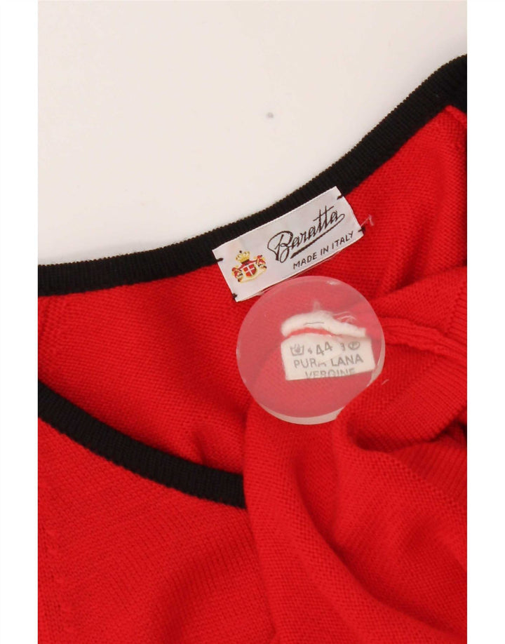 Vestido feminino vintage de manga comprida IT 44 Medium Red Colourblock