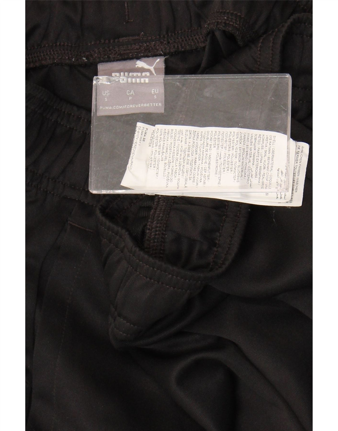 Calça de treino masculina PUMA pequena poliéster preta