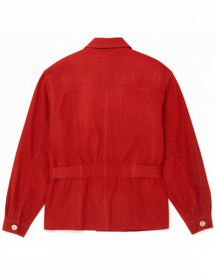Jaqueta de camurça feminina vintage UE 36 couro vermelho pequeno