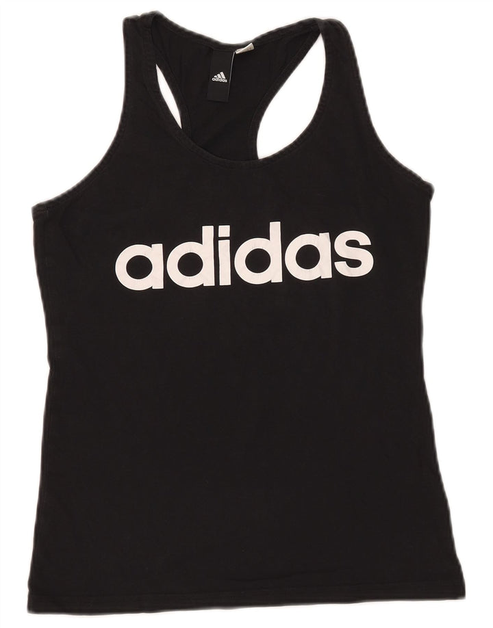 Adidas Womens Graphic Vest Top UK 8 Pequeno Preto