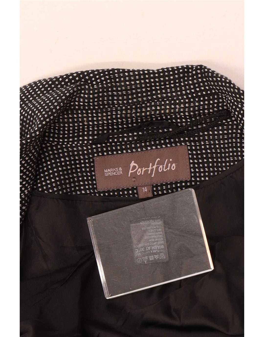 Jaqueta blazer feminina Marks & Spencer com 4 botões Reino Unido 14 médio azul marinho